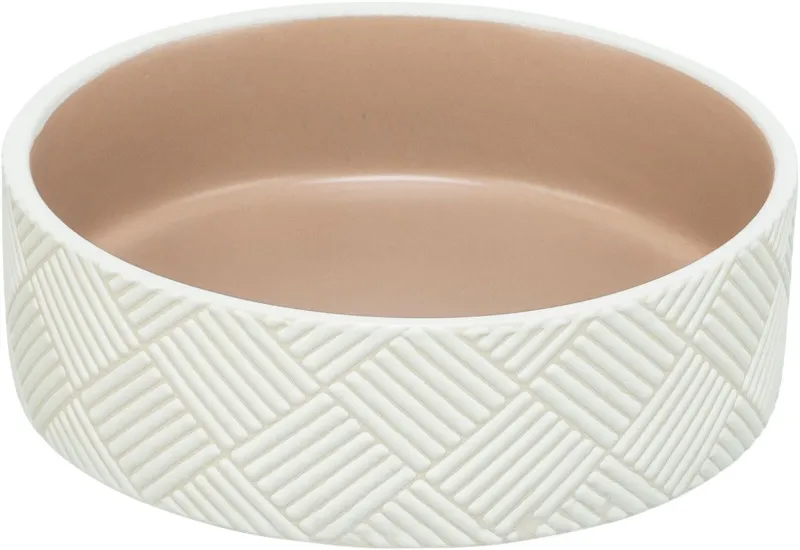 Napf Muster Keramik 1 l weiß beige